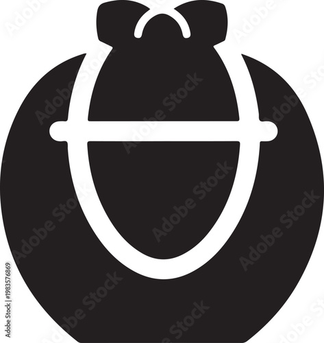 Urn vector illustration with a decorative top and sleek oval body.