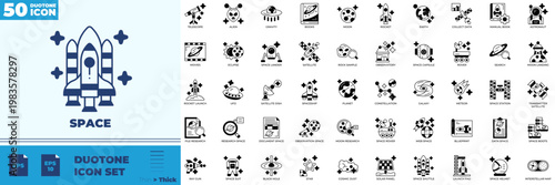 Space Duotone Editable Icons set