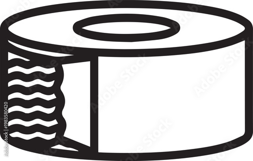 Professional Duct Sealer with Adhesive Backing Vector Icon for HVAC Maintenance, Plumbing, Construction, and Industrial Insulation Projects – Perfect for Technical Manuals, Repair Guides