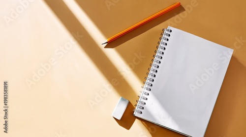 Person Writes Notes in a Blank Notebook With a Pencil in a Well-Lit Room Duri...