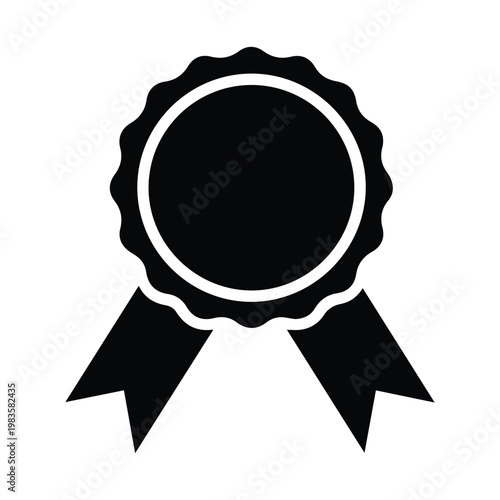 Award ribbon badge icon for achievements success competition winners and certification flat