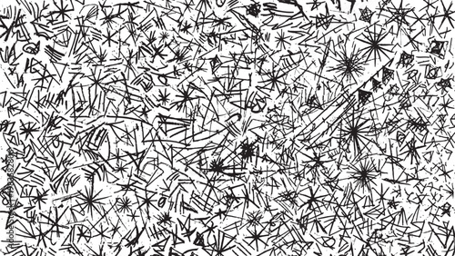 Intricate abstract expressionism a chaotic symphony of lines and textures in black and white