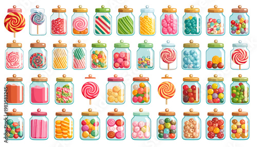 Colorful assortment of sweet candies.