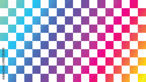 abstract colorful gradient checkered pattern background with square shapes.