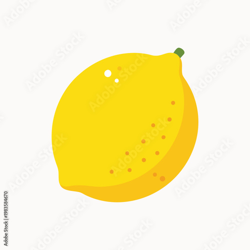 Vibrant Yellow Lemon Illustration, Fresh Citrus Fruit Vector, Lemon Icon, Bright Food Symbol