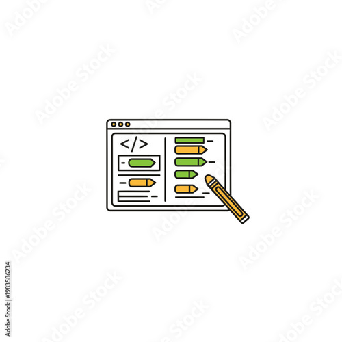 Web development and software programming interface vector icon