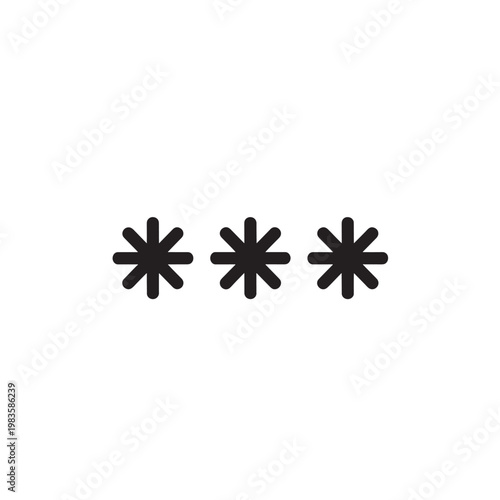 The image depicts three black asterisk symbols arranged horizontally on a plain white background, commonly used for hidden text or passwords.