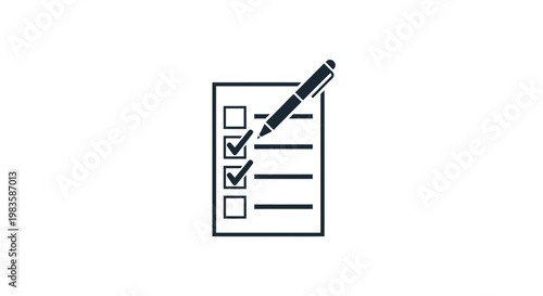 A pen checking boxes on a form.