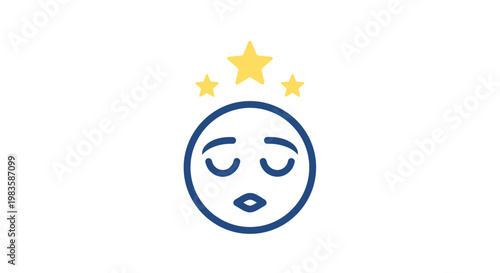 A serene moon face with stars.