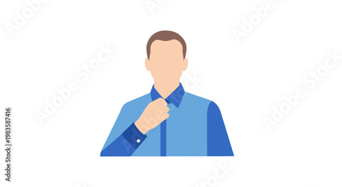 A man in a blue shirt.