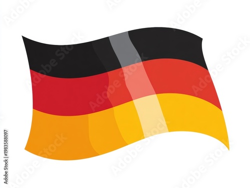 German flag waving on white background