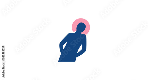 A blue silhouette of a pregnant woman.