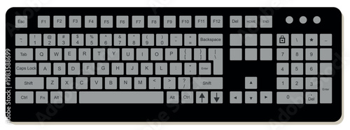 Virtual Computer Keyboard Interface – Modern Touchscreen Typing UI Design