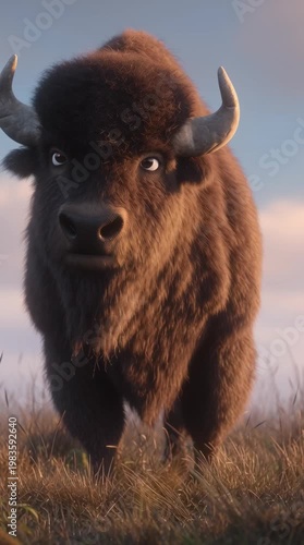 Charging bison a dynamic perspective of north america's wildlife in open plains