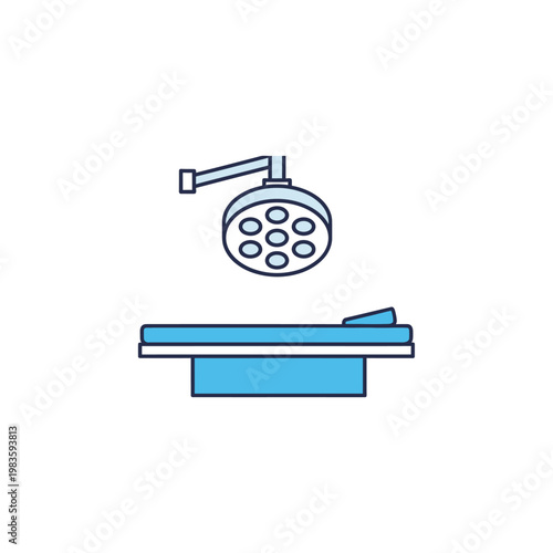 Operating room light on a table.