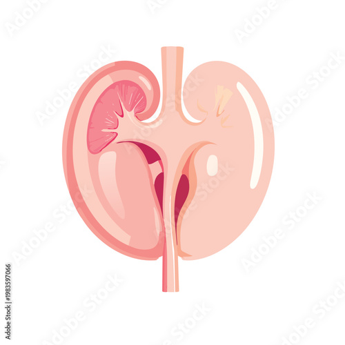 Human renal kidney anatomy medical biology vector illustration