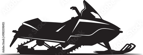 Snowmobile, Snow Machine, Winter Sports, Vehicle Silhouette, Black Icon