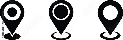 Canvastavla Location pin icons set, map marker symbols collection, navigation vector illustr
