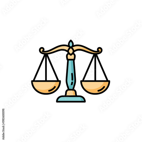 Scales of Justice Icon Vector Illustration for Legal Concept