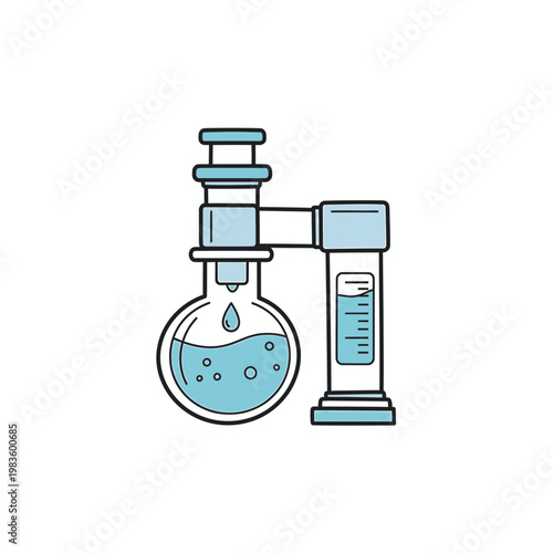 Laboratory Chemistry Flask Icon Vector Illustration