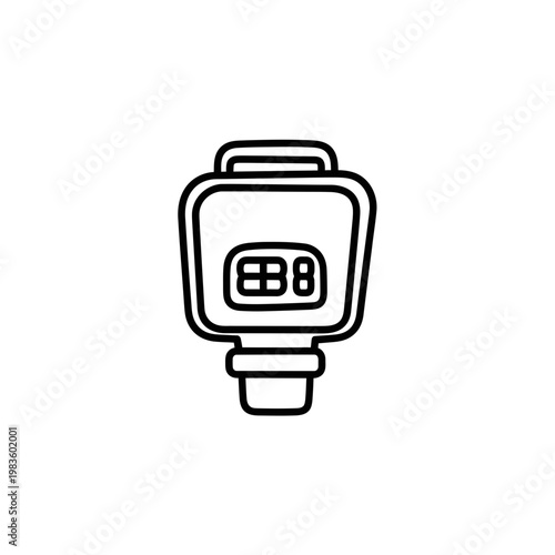 Modern car key fob icon in line art style