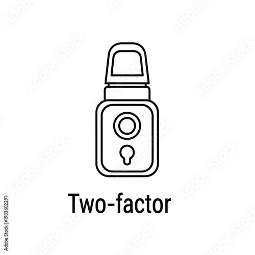 Two factor authentication 2FA hardware security token line icon
