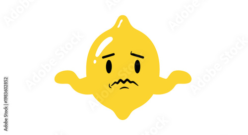 Yellow emoticon with angry face expression.