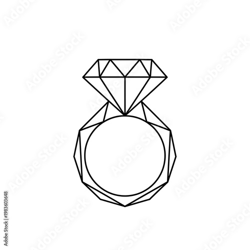 Minimalist Diamond Engagement Ring Outline