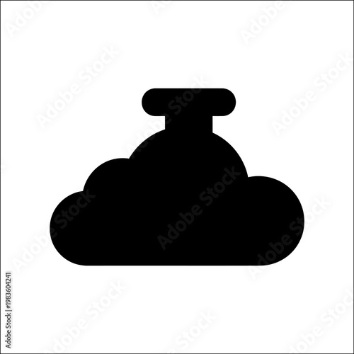 A minimalist silhouette of a cloud storage icon, set against a clean white background, conveying a sense of digital storage and technology.