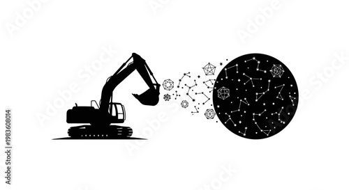 Excavator spreading pollution into the atmosphere.