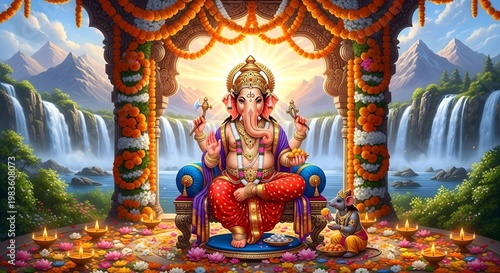 Ganesha hindu god wallpaper hd spiritual art meditation hinduism indian culture deity