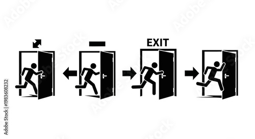 Emergency Exit Signage A Step-by-Step Illustration of Evacuation Procedures for Safety