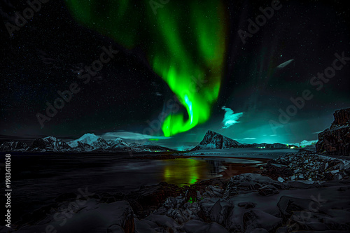Aurora borealis. Dancing in the dark