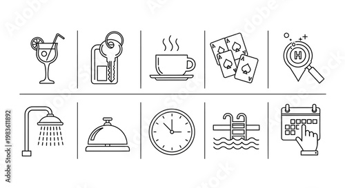 Hotel Service Icons A Collection of Hospitality and Travel Related Icons