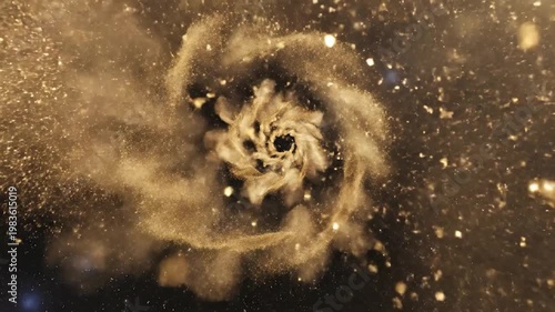 Wallpaper Mural Gold Dust Explosion in Dark Space. Torontodigital.ca