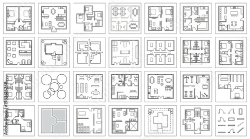 Collection of house floor plans.