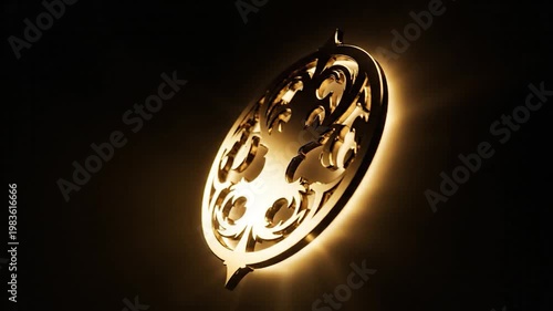 Wallpaper Mural Golden decorative wall art lighting fixture. Torontodigital.ca