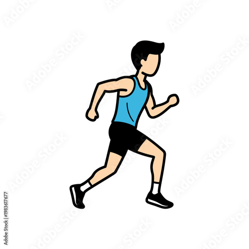 Male Runner Illustration for Fitness and Sport Concept