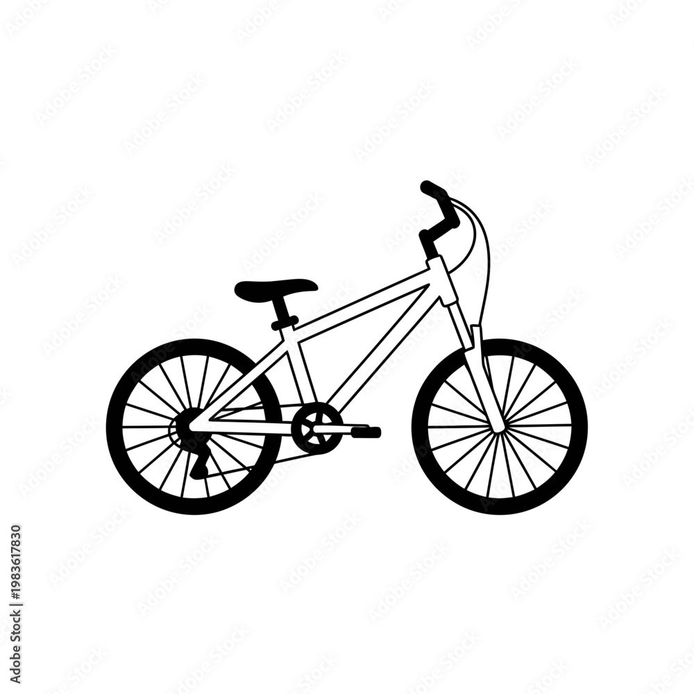 Fototapeta premium Mountain Bike Line Art Vector Illustration