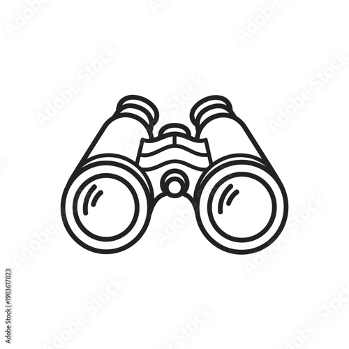 Binoculars Icon Vector Line Art Illustration