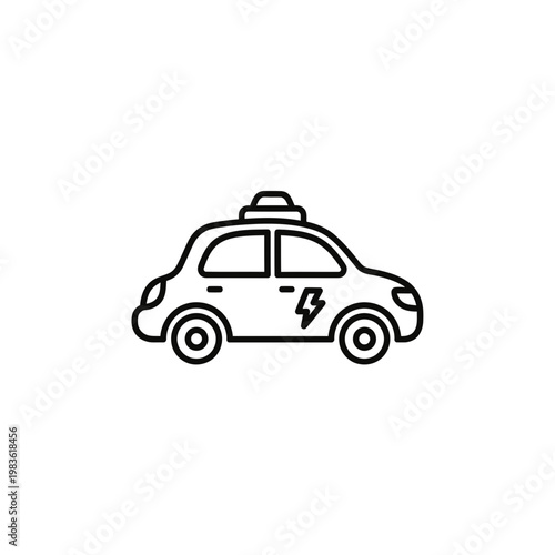 Electric Taxi Icon Vector Illustration