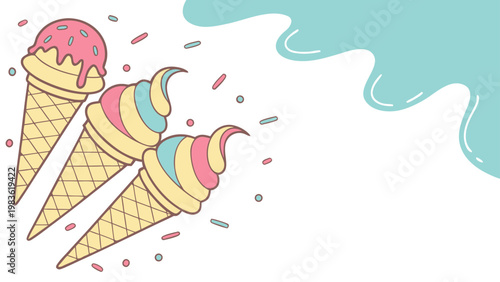 Sweet frozen treats with colorful sprinkles on a bright background, perfect for summer fun