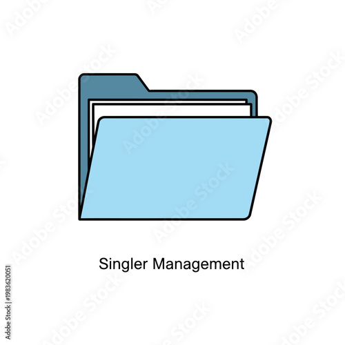 Blue folder icon for document and information management systems