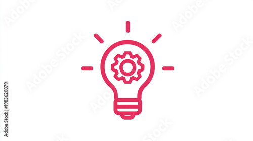 Idea light bulb with a gear inside symbolizing innovation and problem solving