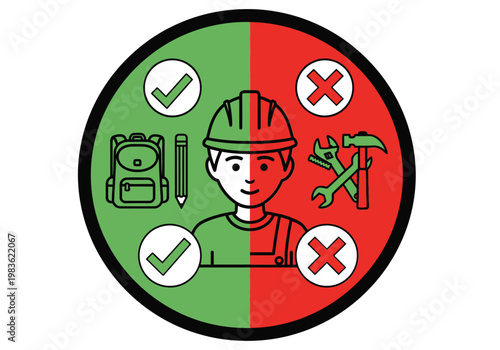 Safety guidelines for appropriate and inappropriate construction gear and tools
