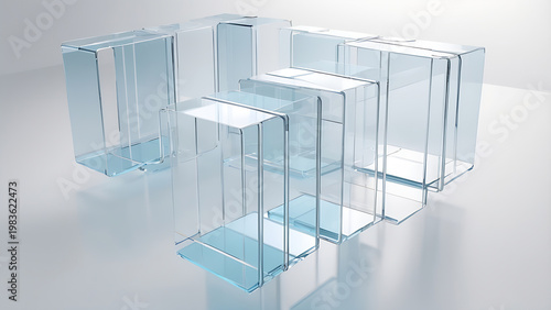 Elevated Transparent Glass Panels Over Pristine White And Silver