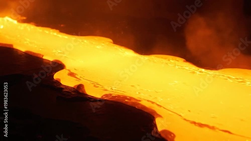 Wallpaper Mural Molten lava flowing at night. Torontodigital.ca