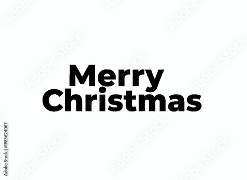 Merry Christmas Text on White: A simple and classic message, the words Merry Christmas are elegantly displayed in a bold font.
