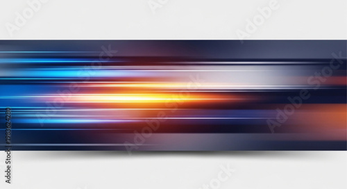 Horizontal motion blur light streaks in neon gradient.
