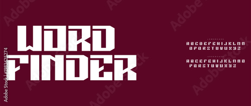 Word Finder Game Concept with Burgundy Background